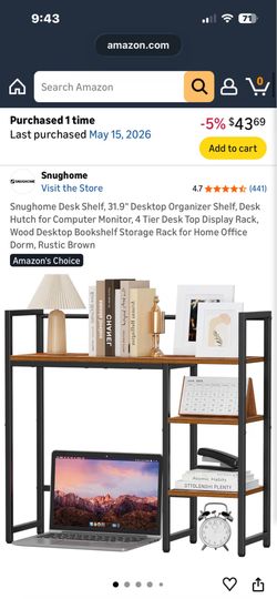 Desk shelf 31.9 inches