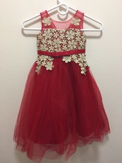 Just couture red and gold dress with little pearls size 2