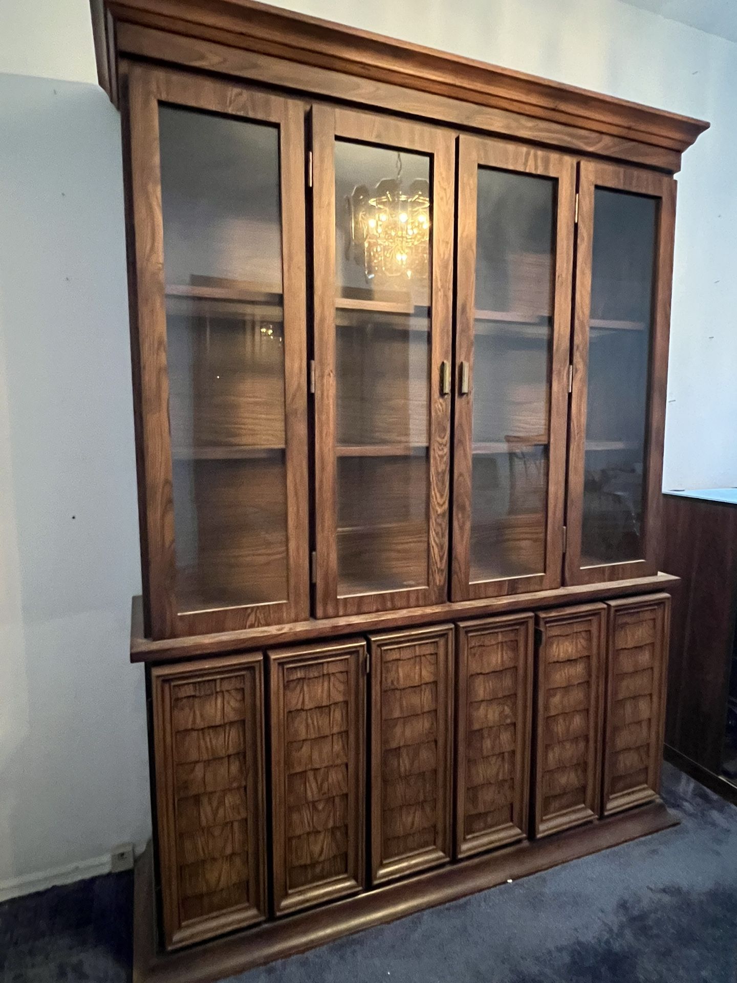 Hutch With Wood Shelves And Lots Of Storage