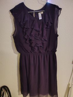 Emma & Michelle purple Ruffle Chiffon Dress.