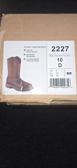 Men's Steel Toe Waterproof Work Boots Size 10D