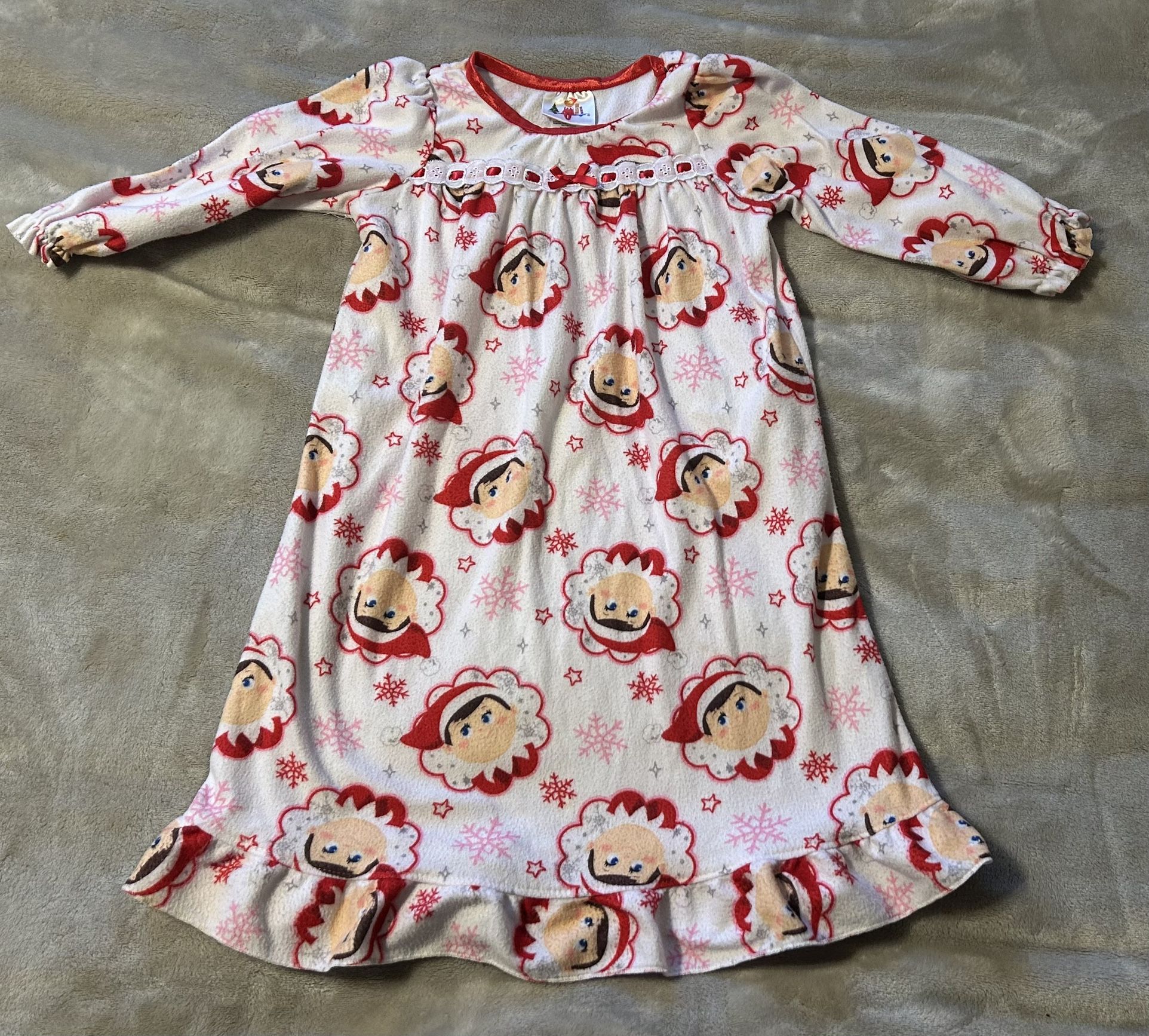 Christmas Elf on the Shelf Holiday Flannel Nightgown Girl size 2t