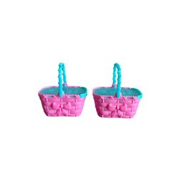 Shopkins Picnic Baskets With Reversible Lids 2 Pack Pink Blue Moose Toys Rare