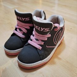 Gray & Pink Girls Boys Size 1 Heelys 