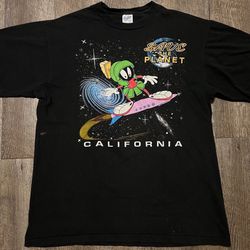 Vintage Marvin Martian Save the Planet Warner Bros Shirt size Large 1993