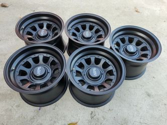 15x10 Chevy Silverado GMC Sierra OBS Ford Bronco F150 Jeep Wheels Rims Rines Anchos