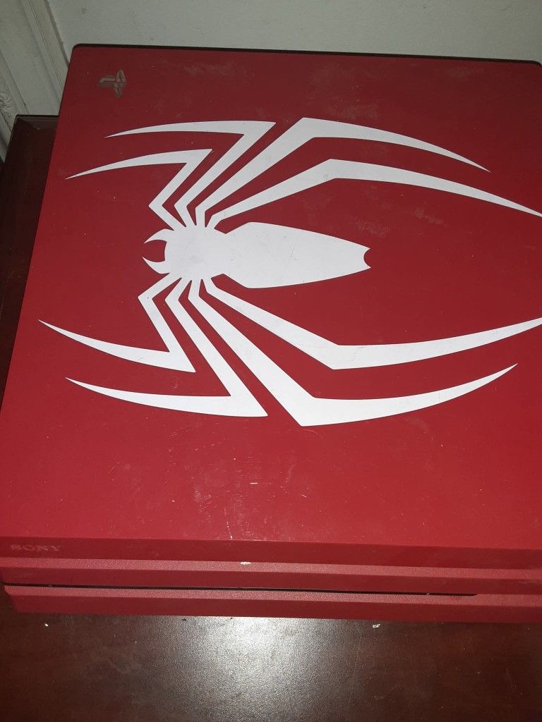 PS4 PRO SPIDER-MAN CONSOLE WITH 13.02 FIRMWARE AND POWER CORD ONLY NO CONTROLLER FREE DARK SOULS III GAME $160 FINAL PRICE 