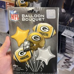 Green Baby Packers Balloon Bouquet 5 CT
