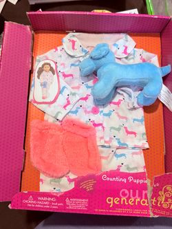 Sleepwear counting puppies outfit for 18” doll