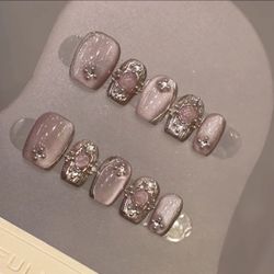 Removable artificial nail, Pink Color