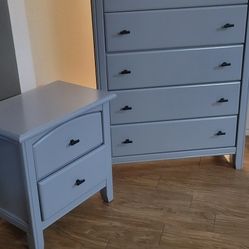 Wooden Chest of Drawers and Nightstand 