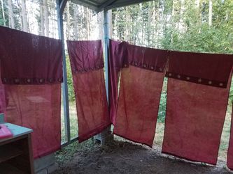 4 Sets / 8 New Burgandy Colored Curtains