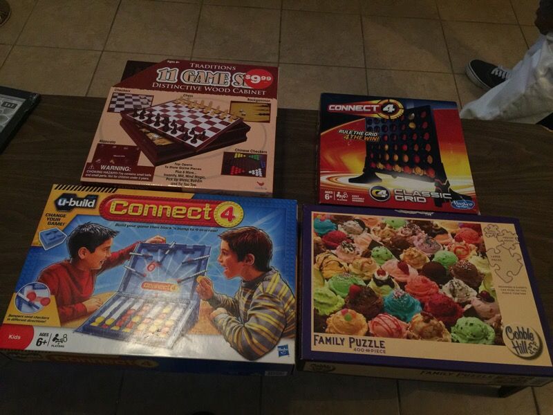 Kids/family board games and ice cream puzzle