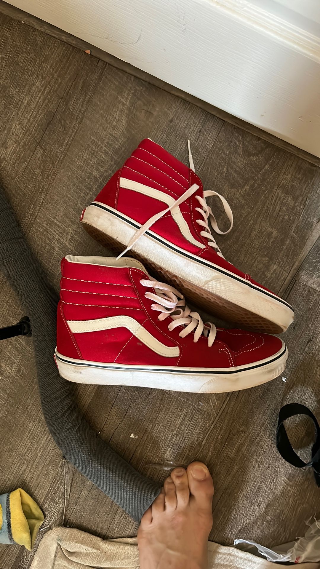 Red Hi Top Vans