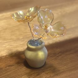 Handmade Miniature Beaded Flower In Pot