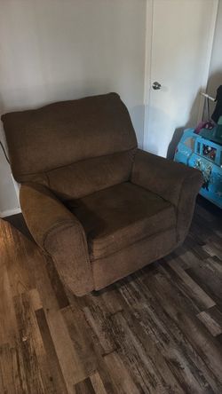 Brown Fabric Upholstered Armchair