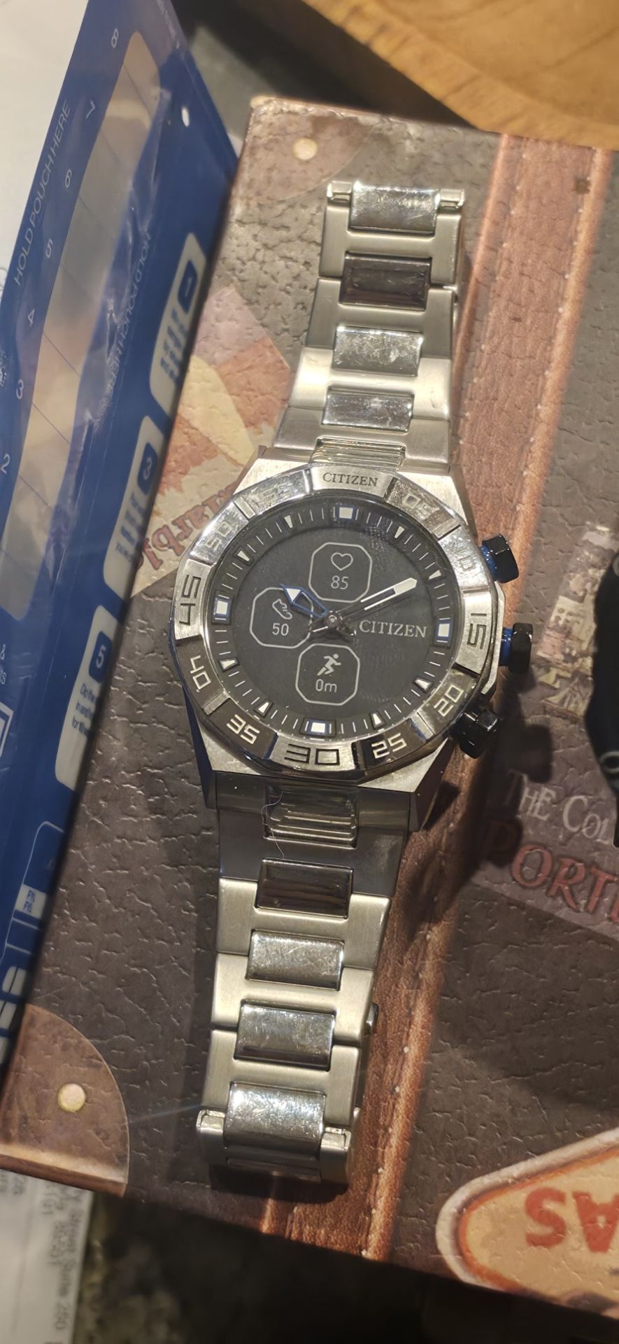 Citizen CZ Smart Hybrid Smartwatch, Mens, 44mm silver-tone stainless steel model.