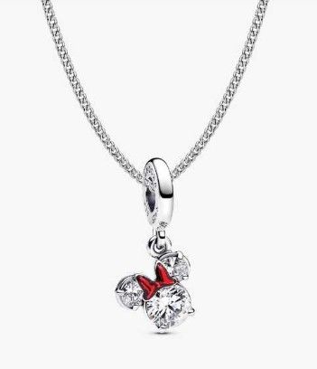 Pandora Minnie Mouse Holiday Dangle Charm Necklace Set
