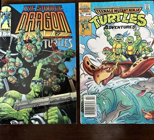 Teenage Mutant Ninja Turtles Adventures Comic Books & The Savage Dragon Vs TMNT
