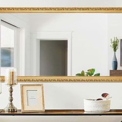Large Gold Decorative Wall Mirror - $100
