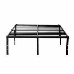 Veezyo Metal Bed Frame Queen - 18 Inch Black Metal Platform Bed Frame, Easy Assembly with Large Storage Space, 3,500lbs Heavy Duty, No Box Spring Need