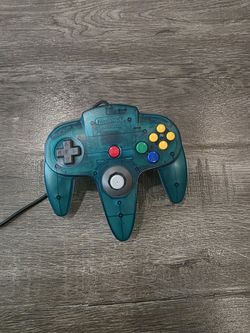 Nintendo 64 Controller Clear Blue and White