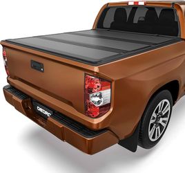 Low-Profile Hard Tri-Fold Tonneau Cover Fit for Toyota Tundra 2022-2026 (Excl. Trail) 5.5ft Bed with Deck Rail System, One-Handed Quick Release