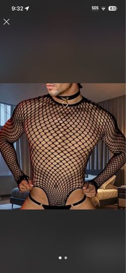 Black Fishnet Long Sleeve Bodysuit
