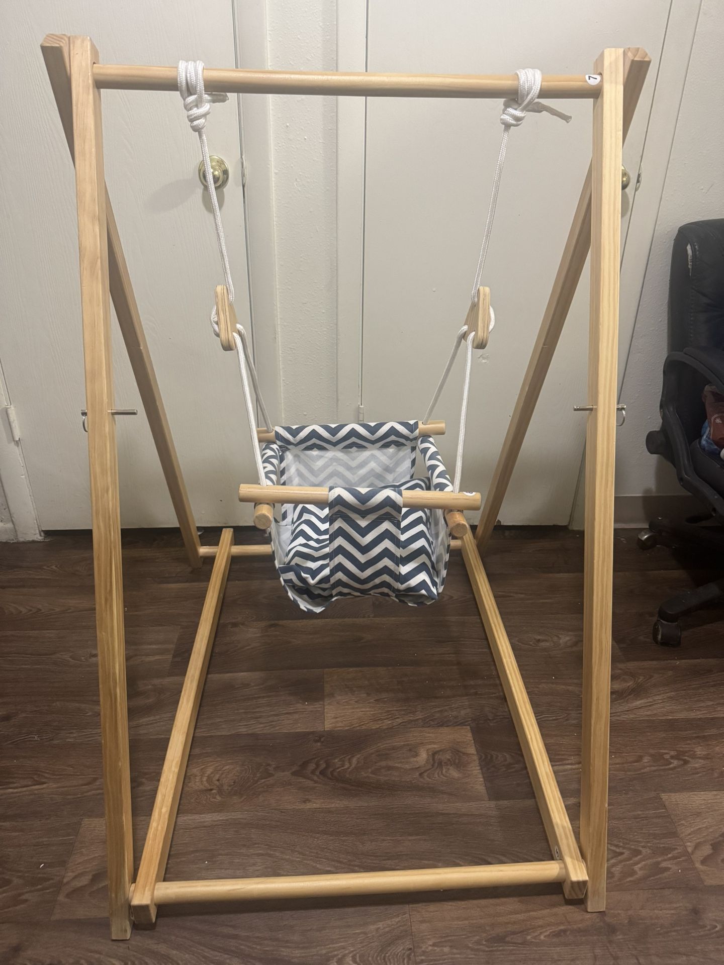 Baby and Toddler Foldable Wooden Swing Set