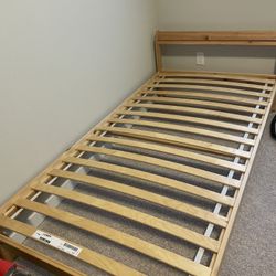 Twin Bed frame With Slates and With/ Without Mattress