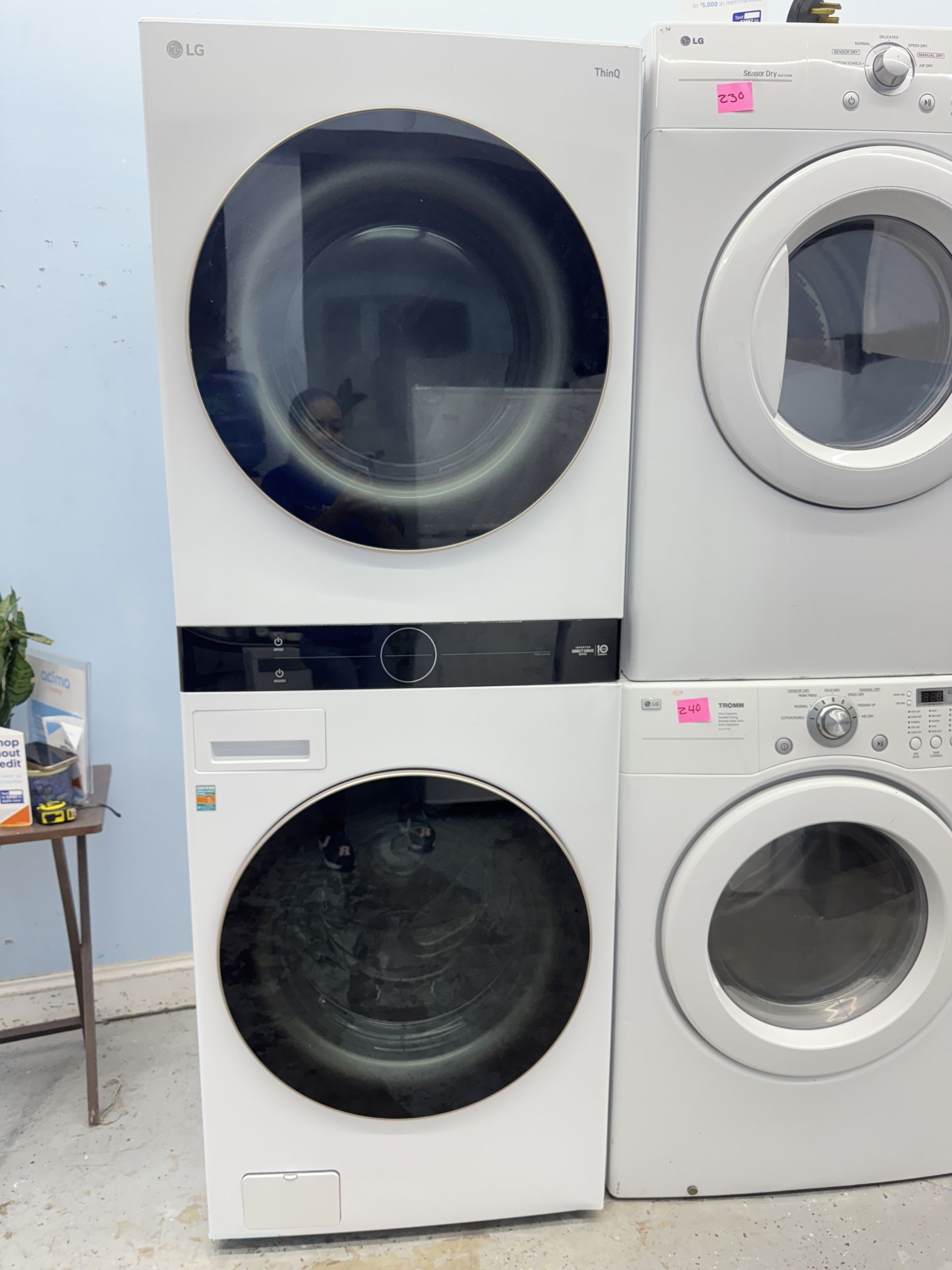 Front-loader washing machine, 4.5 cubic feet and gas dryer