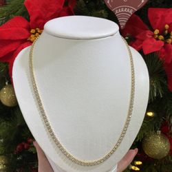 14k  TENNIS CHAIN CZ 