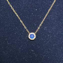 Blue & White Sapphire Necklace