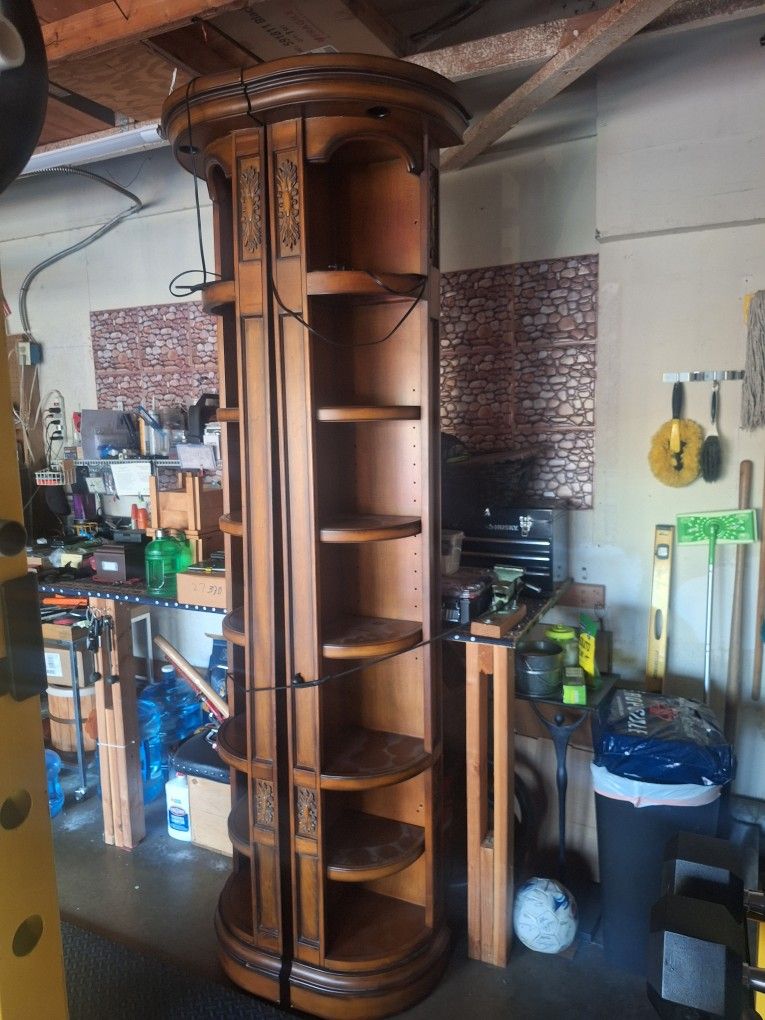 2 Corner Tower Wood Shelf