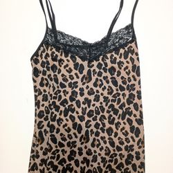 Y2K Women's Slip Lace Cheetah Dress Size: Medium