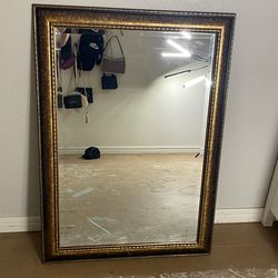 Large Gold-Framed Mirror – 29” X 41”