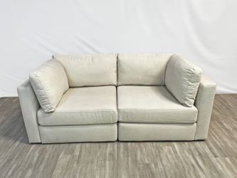 ( Delivery Available ) Burrow Union Modular Cream White Sofa