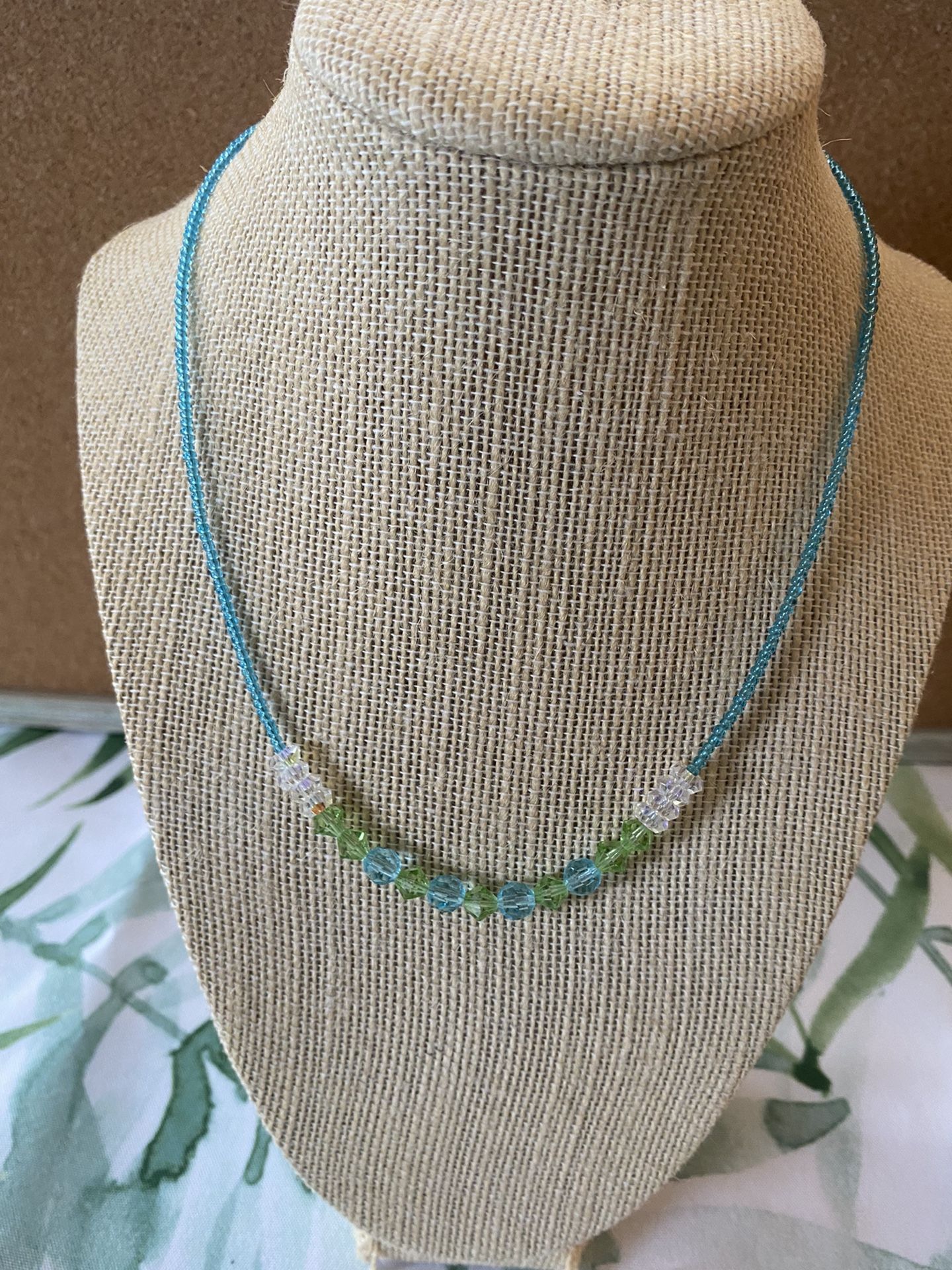 Seahawks colors Crystal seed beads 90s Y2K style choker necklace