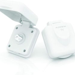 Cable TV or Satellite White Inlet Square with F-Type Connector - NEW