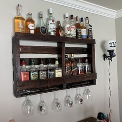 Solid Wood Wall Bar Set 