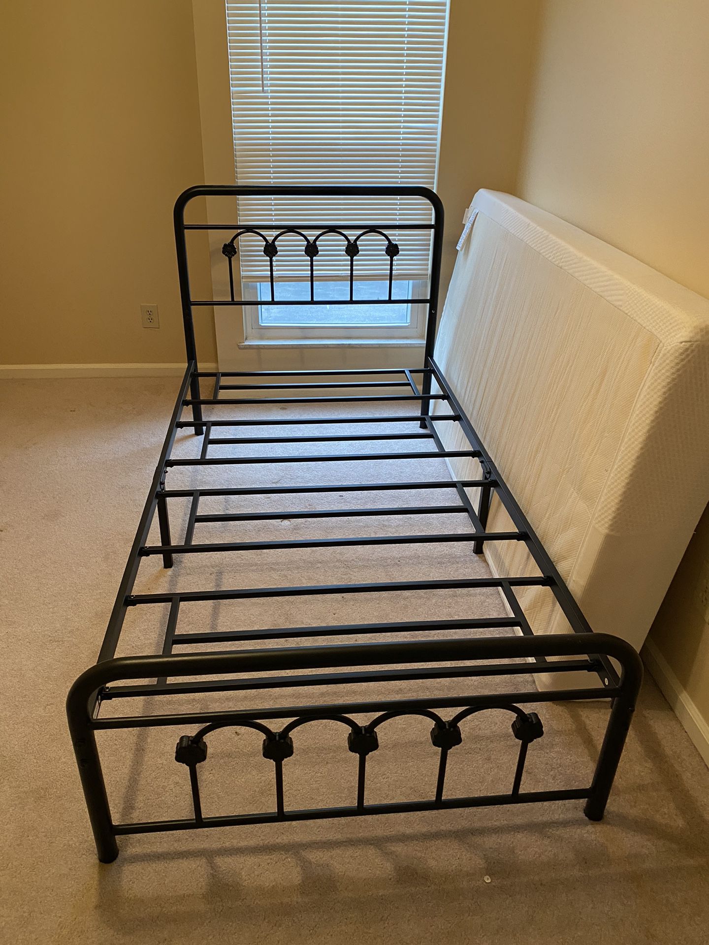 Twin Bed Frame With A New Mattress 