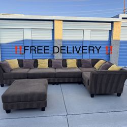 Sectional Sofa with Ottoman - ‼️‼️FREE DELIVERY AVAILABLE‼️‼️