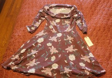 Brand New  Medium Adam Levine Floral Cowl Neck Dress