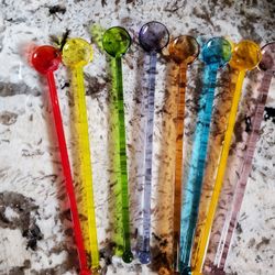Glass Drink Stirrers X8