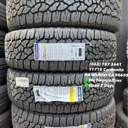 265/75R16 LT Goodyear A/T Todo Terreno New Set of Tires Installed and Balanced Set de Llantas Nuevas Instaladas y Balanceadas
