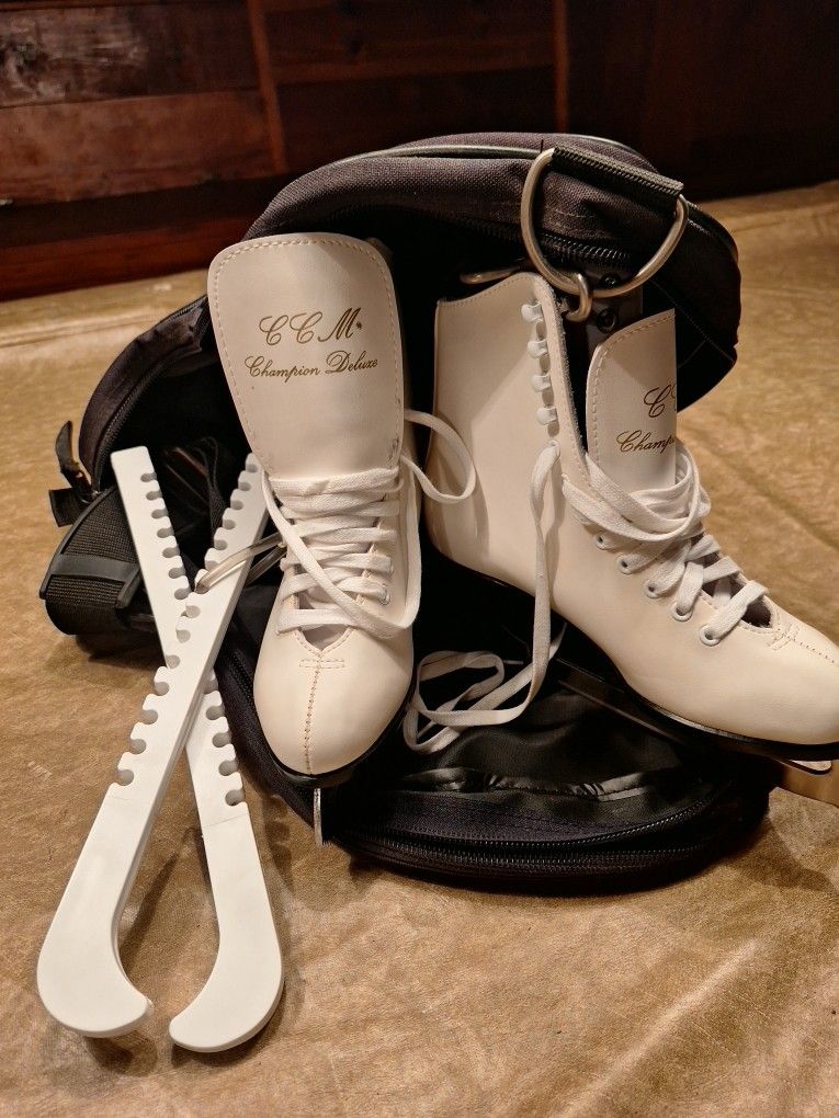 Champion Deluxe White Ice Skates