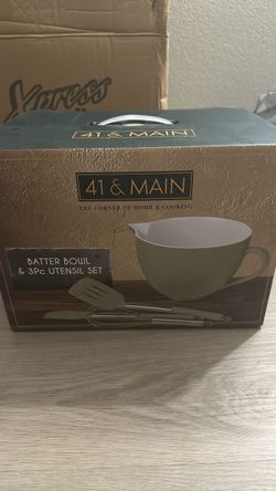 41 & Main Batter Bowl & 3-Piece Utensil Set
