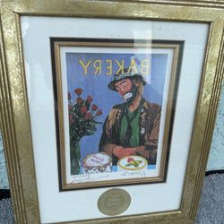 Emmett Kelly Jr Signed Limited Edition Lithograph Framed Clown Art w COA