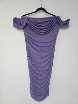 Lavender (Grey Purple)     Off the Shoulder Evening Gown