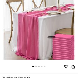 Chiffon Table Runners Fuchsia 8pk 